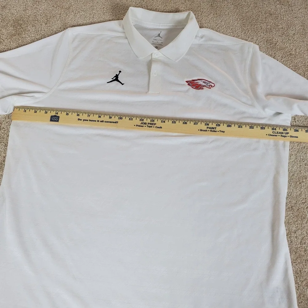 Atlanta‎ Falcons Men's Polo Shirt Size XL White Jordan Dri-FIT Short Sleeve